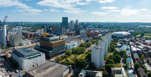 Aerial view of the library of Birmingham Baskerville House Centenary