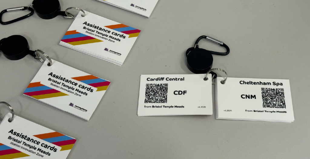 Staff keyrings featuring QR codes provide access to live travel updates